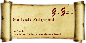 Gerlach Zsigmond névjegykártya